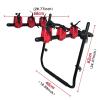 Bike Trunk Mount Rack, Car Bike Rack, Trunk or Hitch Carrier, Can Mount 3 Bicycles, Iron Round Tube Frame, ABS Plastic Connection Structure, Alloy Buckles & Iron Hooks Covered for 26"-29" Wheel view 3