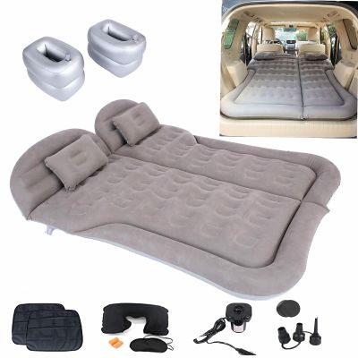 Onirii SUV Air Mattress Bed,Thickened Flocking Flocking Travel Camping Bed with 2 Pillows & Air Pump,Portable Inflatable Car Sleeping Mattress for SUV Trunk and Rear Seat