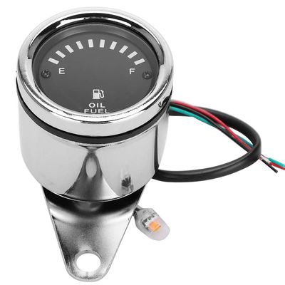 Fuel Gauge,DC 12V Universal Motorcycle Car Silver LED Display Electric Fuel Gauge Electronic Oil Meter Gauge