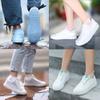 ZOSTLAND Silicone Waterproof Shoe Covers Rain Socks,Reusable Foldable Non-Slip Shoes Boots Shoes Covers Overshoe for Indoor, Rain, Snow, Grassland Shoes for Men & Women & Children (Large, White) view 3