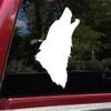 Minglewood Trading Howling Wolf Head Vinyl Decal - Wild Animal Timber Canine - Die Cut Sticker - 9w x 15h inches - Yellow view 1