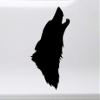 Minglewood Trading Howling Wolf Head Vinyl Decal - Wild Animal Timber Canine - Die Cut Sticker - 9w x 15h inches - Yellow view 2
