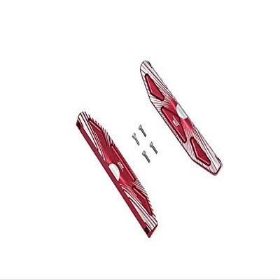 GPM For Traxxas HOSS 4X4 VXL 90076-4 Aluminum Chassis Side Bars (Silver Inlay Version) - 2Pc Set Red
