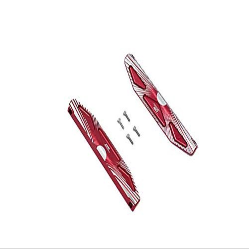 GPM For Traxxas HOSS 4X4 VXL 90076-4 Aluminum Chassis Side Bars (Silver Inlay Version) - 2Pc Set Red