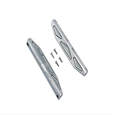GPM For Traxxas HOSS 4X4 VXL 90076-4 Aluminum Chassis Side Bars (Silver Inlay Version) - 2Pc Set Gray Silver