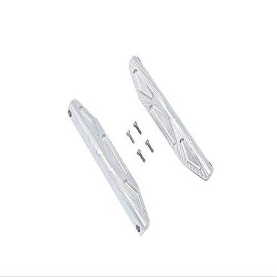 GPM For Traxxas HOSS 4X4 VXL 90076-4 Aluminum Chassis Side Bars (Silver Inlay Version) - 2Pc Set Silver