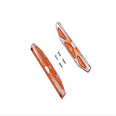 GPM For Traxxas HOSS 4X4 VXL 90076-4 Aluminum Chassis Side Bars (Silver Inlay Version) - 2Pc Set Orange
