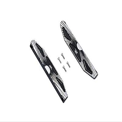 GPM For Traxxas HOSS 4X4 VXL 90076-4 Aluminum Chassis Side Bars (Silver Inlay Version) - 2Pc Set Black