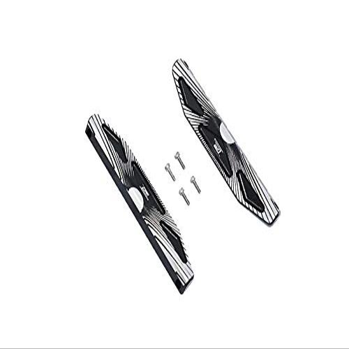 GPM For Traxxas HOSS 4X4 VXL 90076-4 Aluminum Chassis Side Bars (Silver Inlay Version) - 2Pc Set Black