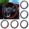 wpOP59NE Steering Wheel Cover 38cm Universal Anti-Slip Faux Leather Cars Auto Protective Odorless Anti-Slip Breathable Carbon Fiber Sports Elastic Band Without Inner Ring Covers Black view 2