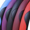 wpOP59NE Steering Wheel Cover 38cm Universal Anti-Slip Faux Leather Cars Auto Protective Odorless Anti-Slip Breathable Carbon Fiber Sports Elastic Band Without Inner Ring Covers Black view 3