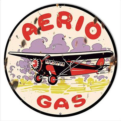 Aerio Gasoline Reproduction Motor Oil Metal Sign 2424 Round