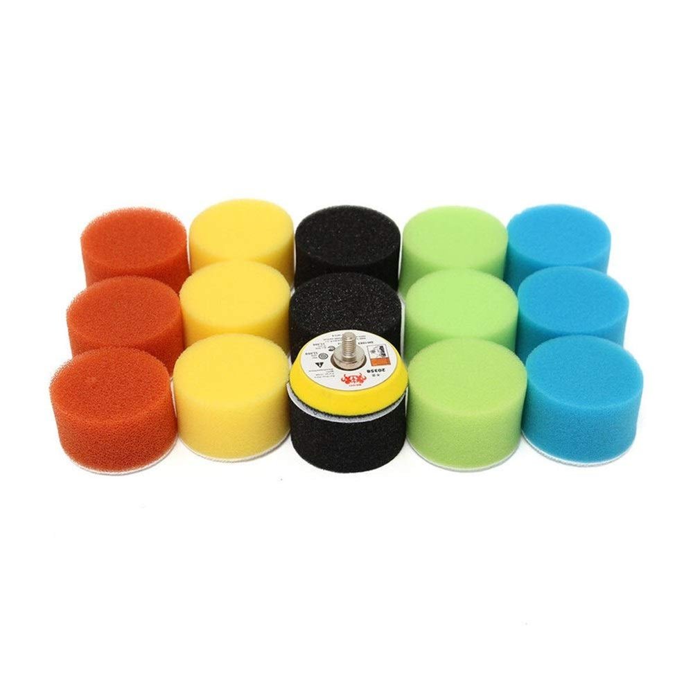 Xuulan Xianglaa-Good polishing Pads, 16pcs 2 Inch 50mm Buffing Sponge Polishing Pad, Car Polisher Compound Polishing, Dual Action Hand Tool Kit, Adapter for Car Care Polisher