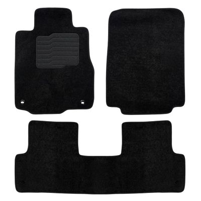 ecoMats Carpet Floor Mats Custom Fit for 2012 2013 2014 2015 2016 Honda CR-V, with Non Slip Driver Heel Pad and Safety Locks, Front and Rear Set, Black, CRV