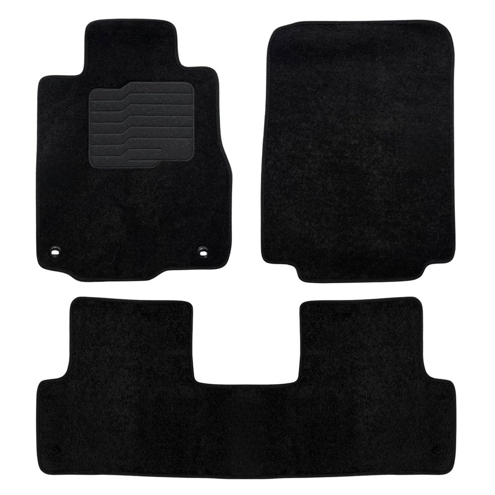 ecoMats Carpet Floor Mats Custom Fit for 2012 2013 2014 2015 2016 Honda CR-V, with Non Slip Driver Heel Pad and Safety Locks, Front and Rear Set, Black, CRV