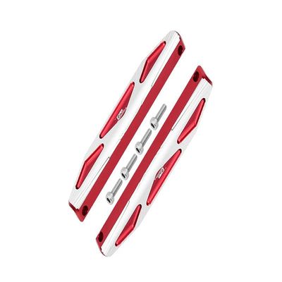 Aluminum Chassis Side Bars (Silver Inlay A Version) For Traxxas Hoss 4X4 Vxl 90076-4 - 6Pc Set Red