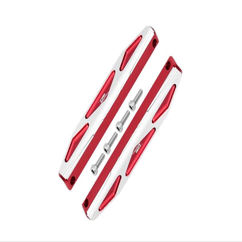 Aluminum Chassis Side Bars (Silver Inlay A Version) For Traxxas Hoss 4X4 Vxl 90076-4 - 6Pc Set Red
