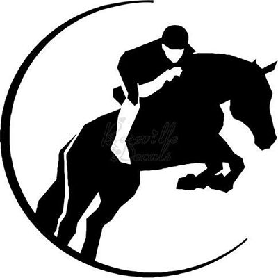 Roseville Decals Jumping Horse Equestrian Vinyl Decal Sticker for Home Office Decor Vehicle Window Sign Size- [12 inch] / [30 cm] Tall and Color- Gloss Black