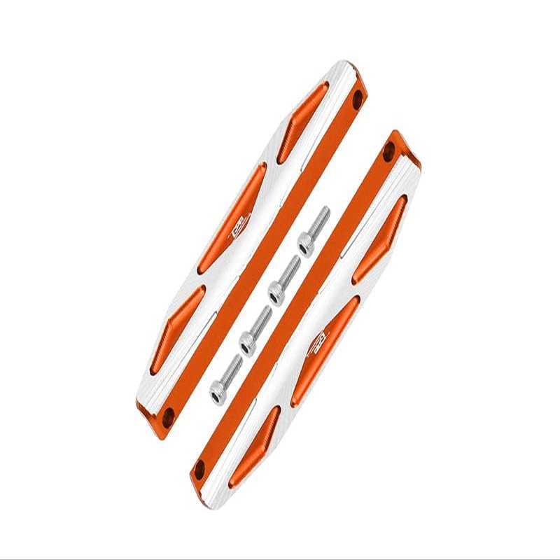 Aluminum Chassis Side Bars (Silver Inlay A Version) For Traxxas Hoss 4X4 Vxl 90076-4 - 6Pc Set Orange