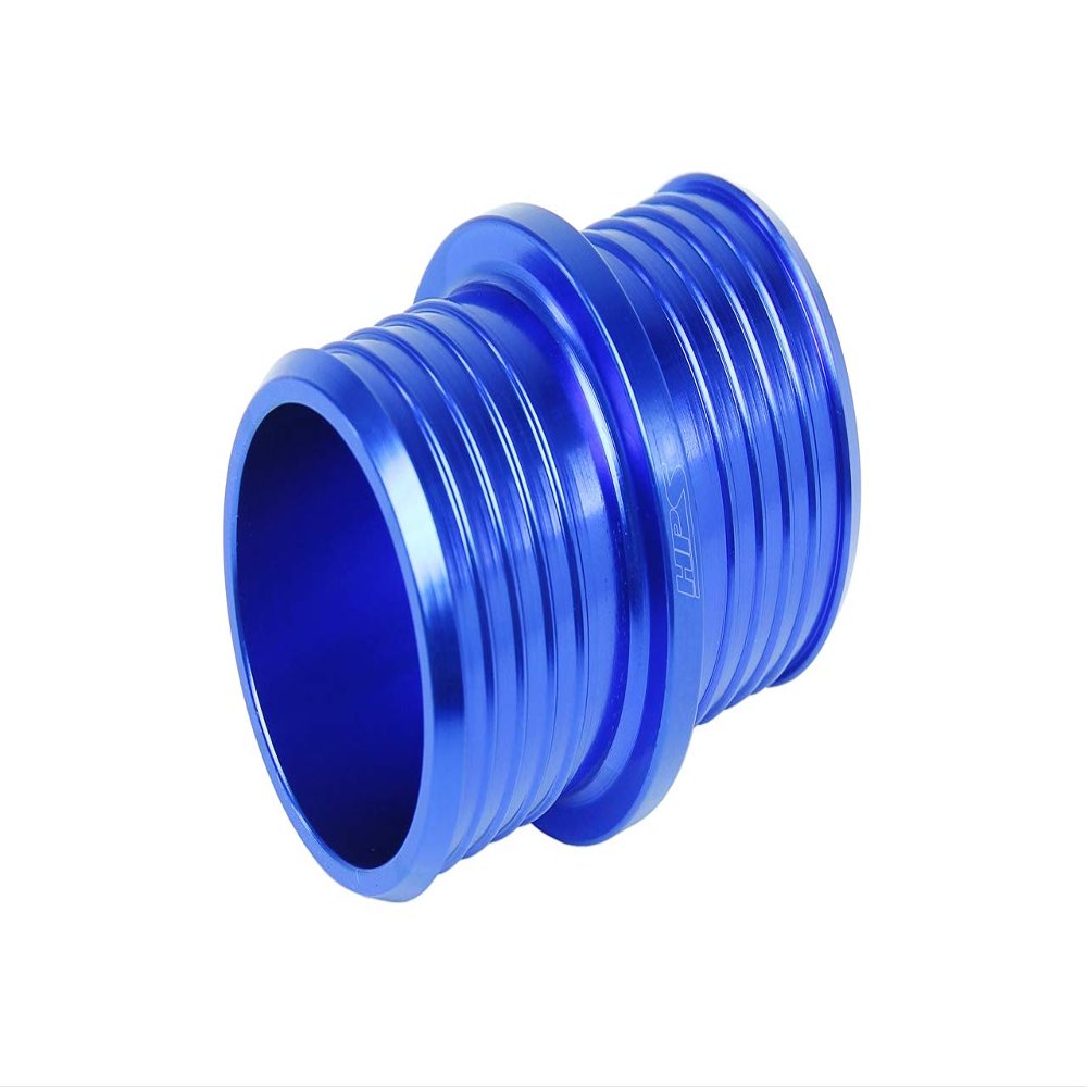 HPS Performance HPS AHU-112-BLUE 1-1/8" Billet 6061 Aluminum Joiner Hose Union Connector, 2" Length, Blue, 28mm OD