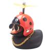 wonuu Rubber Duck Car Decorations Black Duck Car Dashboard Ornaments with Propeller Helmet for Adults (Beatle) view 1