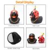 wonuu Rubber Duck Car Decorations Black Duck Car Dashboard Ornaments with Propeller Helmet for Adults (Beatle) view 2