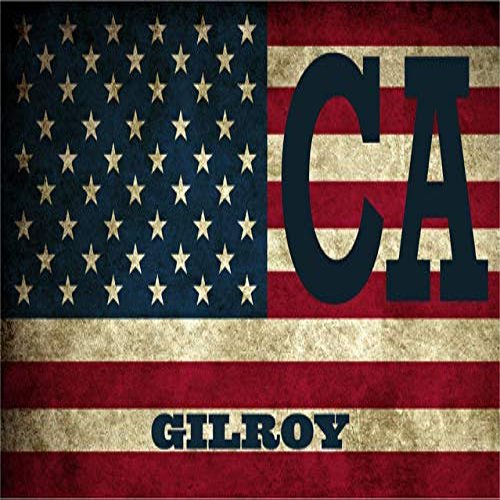 Gilroy CA California Santa Clara County Vintage US Flag Decal Bumper Sticker 3M Vinyl 3" x 5"