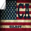 Gilroy CA California Santa Clara County Vintage US Flag Decal Bumper Sticker 3M Vinyl 3" x 5" view 2