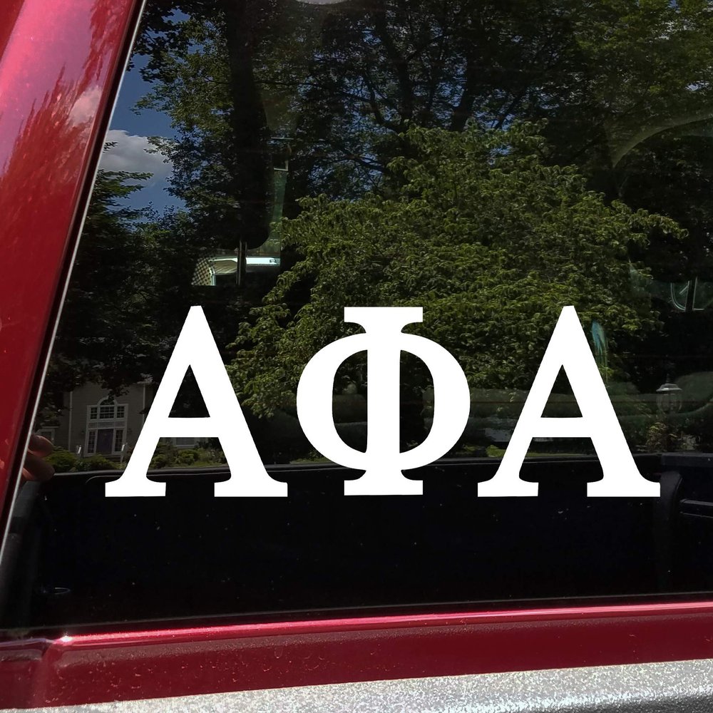 Minglewood Trading Lime - Set of 3 Personalized Greek Letters Vinyl Decals - Fraternity Sorority - Die Cut Stickers - 15 inches Tall