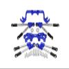 Aluminum Front & Rear Tie Rods With Stabilizer For 1/10 Traxxas HOSS 4X4 VXL 90076-4 - 24Pc Set Blue view 1