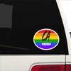 Chino CA California San Bernardino County Rainbow Pride Flag 6 Stripes Pride Flag Euro Decal Bumper Sticker 3M Vinyl 3" x 5" view 3