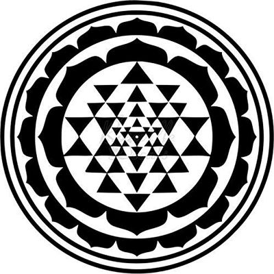 Roseville Decals Sri Yantra Chakra Meditation Vinyl Decal Sticker for Home Office Decor Vehicle Window Sign Size- [6 inch] / [15 cm] Tall and Color- Matte Black