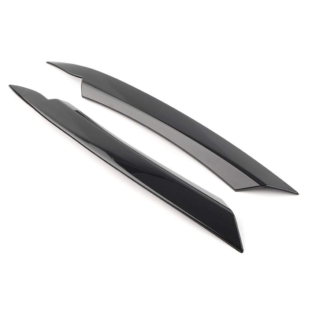 Three T Car Headlight Headlamp Eye Lid Eyebrow Trim Decor Cover for VW for Passat B7 2010-2014, Glossy Black