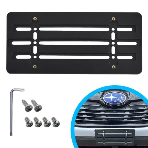 Front Bumper License Plate Bracket for Subaru 2000-2026, Plate Holder Set w 6 Unique Screw Bolts & Wrench Kit, License Tag Mounting Kit, Quality Plate Holders, Premium Car & Truck Accessories
