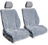ShearComfort Front Seats Custom Sheepskin Seat Covers Compatible with Dodge Journey (2011-2020) in Dark Silver for Buckets w/Adjustable Headrests view 1