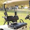 Huskey Golf Cart Front Rear Seat Cover for EZGO Medalist, TXT 1994-2013 Models, Custom Fit, Black Stripe Pleated Style, Marine Grade Vinyl, Staple On view 2