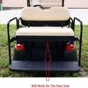 Huskey Golf Cart Front Rear Seat Cover for EZGO Medalist, TXT 1994-2013 Models, Custom Fit, Black Stripe Pleated Style, Marine Grade Vinyl, Staple On view 3