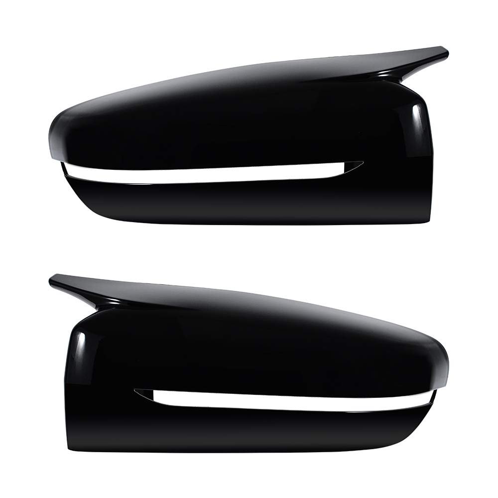 Anzios 2X Glossy Black Replacement Mirror Cover Compatible with 16-20 G20 G30 G31 G32 GT G11 G12 3 5 6 7 Series
