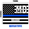 Waldorf MD Maryland Charles County Thin Blue Line Stealthy USA Flag - Honoring Law Enforcement Officers Flags - Blue Lives Matter Euro Decal Bumper Sticker Reflective 3M Vinyl 3" x 5" view 2