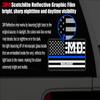 Waldorf MD Maryland Charles County Thin Blue Line Stealthy USA Flag - Honoring Law Enforcement Officers Flags - Blue Lives Matter Euro Decal Bumper Sticker Reflective 3M Vinyl 3" x 5" view 3