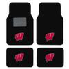 AAC FANMATS NCAA Carpet Floor Mats Bundle with Seat Covers, 3D Decal Sticker and Steering Wheel Cover for Wisconsin Badgers Fans Officially Licensed(8 Items) view 2