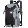 Reflective Motorcycle Backpack Hi Viz EDC Commuter Bag for Riders, Night Travel, and Daily Use with Helmet Holder, Laptop Compartment, Ventilated Back, Urban Gear (black backpack) view 4
