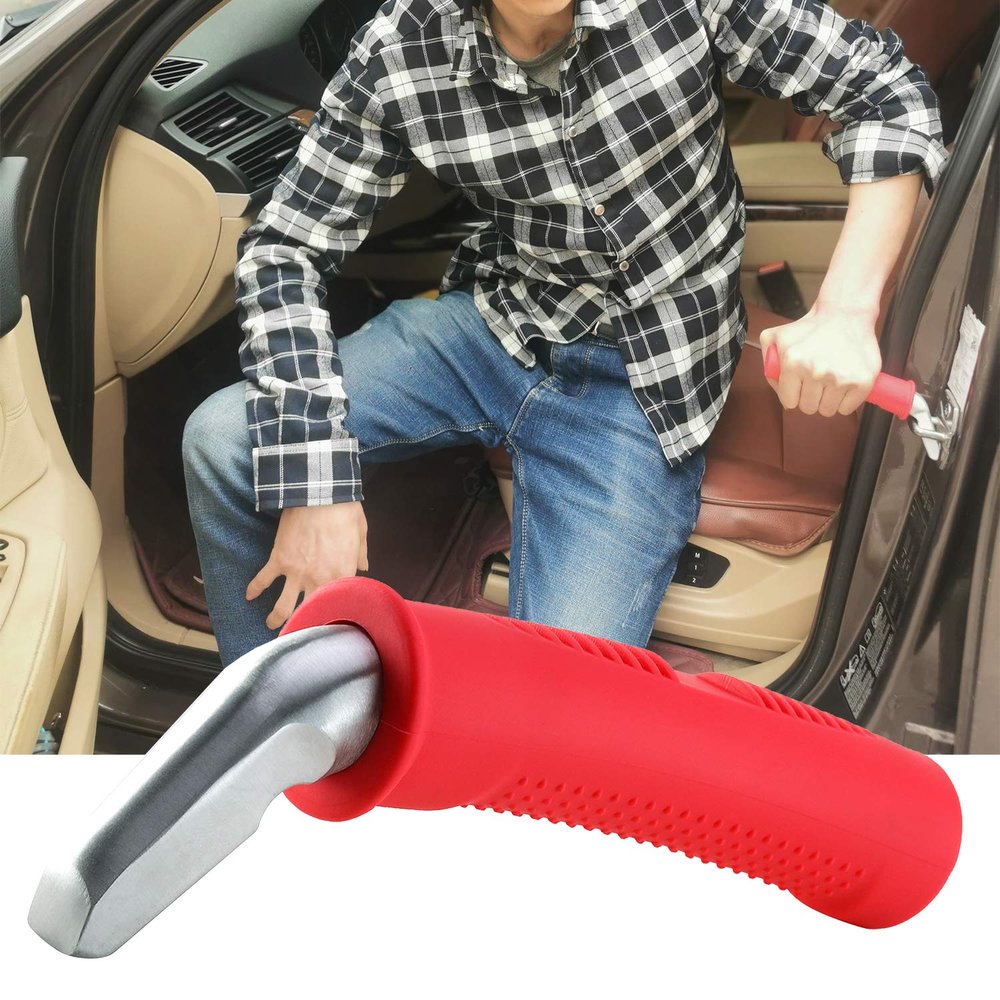 Valorcielo Auto Cane Portable Vehicle Support Handle, Car Door Assist Bar, Supports up to 300 Pounds, Car Door Handle for Elderly (1, Red)