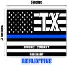 Reflective Burnet County Texas TX Thin Blue Line Stealthy Old Glory USA Flag | Honoring Law Enforcement Officers Sheriffs | County State Decal Bumper Sticker 3M Vinyl 3" x 5" view 3