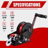 TYT 3500LB Boat Trailer Strap Winch with 10M Red Strap, Sturdy Long-Lasting Gear Hand Crank Winch, Operated Two Way Ratchet Manual Winches for Towing Pulley Boat Trailer Truck RV Jet Ski Marine Winch view 2