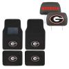 AAC FANMATS NCAA Carpet Floor Mats Bundle with Head Rests for Georgia Bulldogs Fans Officially Licensed(6 Items) view 1