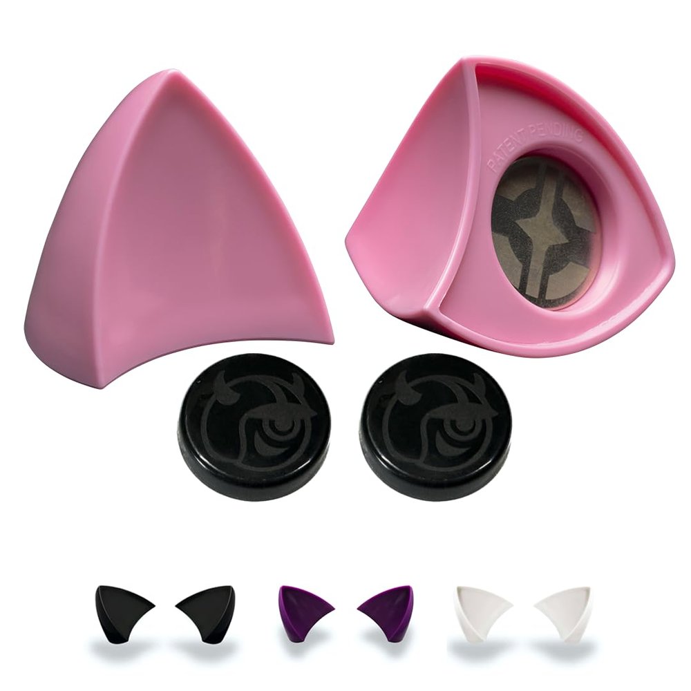 Helmet Flair MagNeatOhz Pink Cat Ears for Helmet | Made in USA | Magnetic & Interchangeable Kitty Ears for Motorcycle, Bike & Ski Helmets - Pair