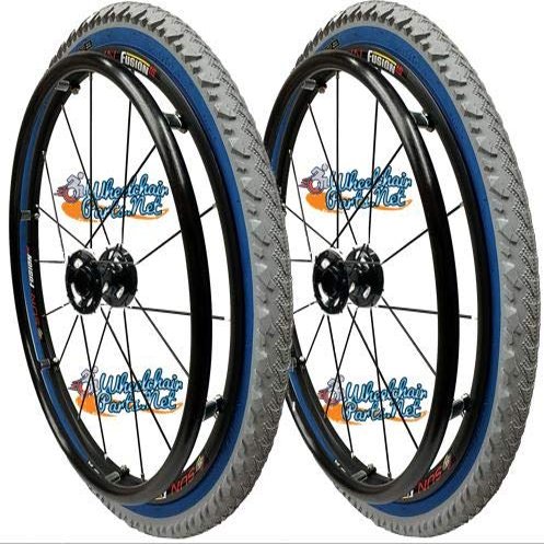 24" 16 Spoke Wheel W/Kobra TIRE (2 INCH Wide) (Blue Tire with Black Hub)