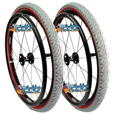 24" 16 Spoke Wheel W/Kobra TIRE (2 INCH Wide) (Red Tire with Black Hub)