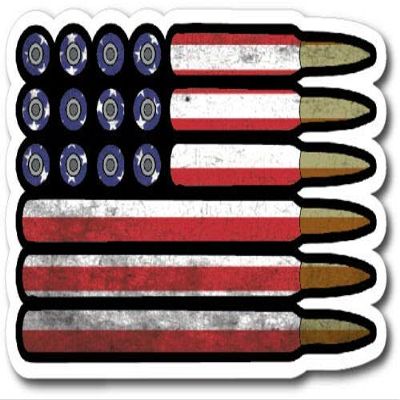 American Flag Bullet Ammo Vinyl Decal Bumper Sticker Car Window US Truck Yeti 3M